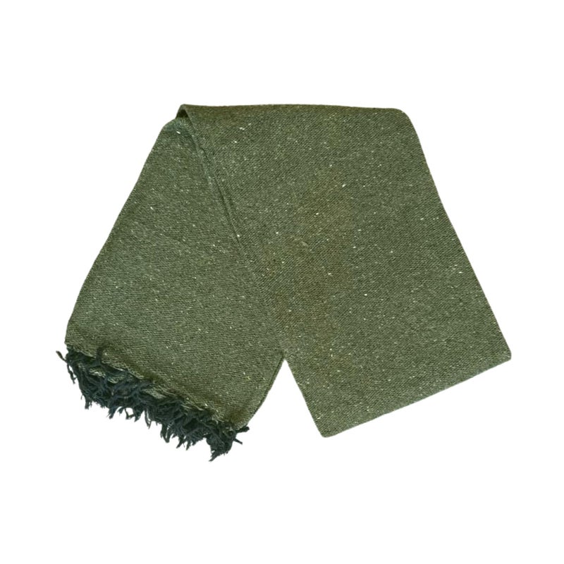 Open Road Goods Handmade Solid Color Yoga Blanket - Thick Mexican Blanket or Throw - Made for Yoga! (Olive Green) - Image 5